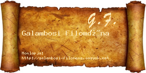 Galambosi Filoména névjegykártya